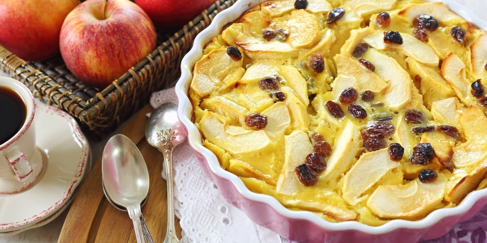 Flan de pommes aux raisins