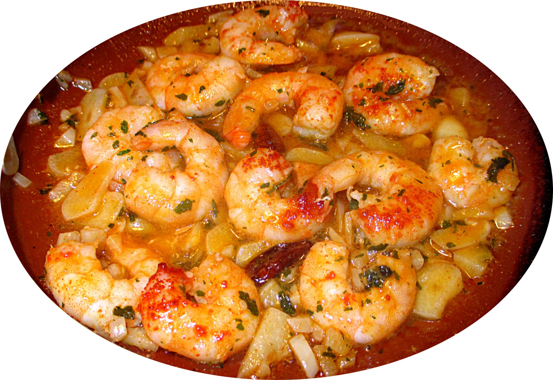 Gambas à l'huile pimentée