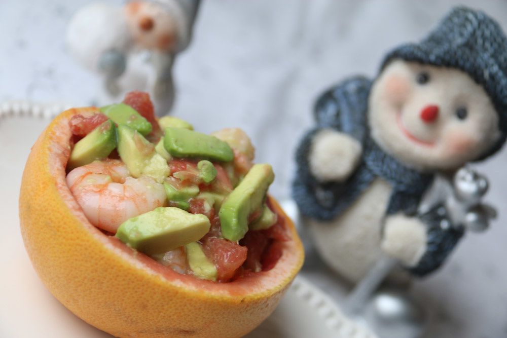 Pamplemousses farcis aux crevettes